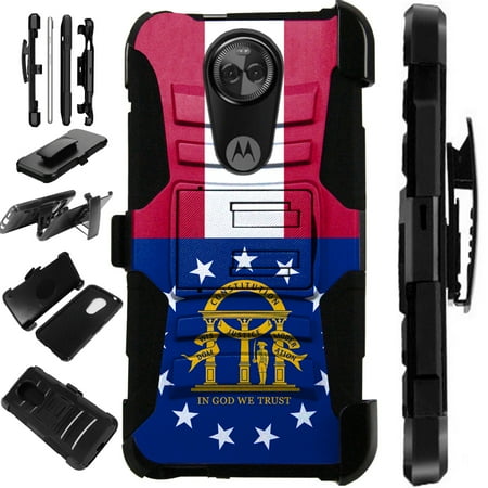 Georgia Power Columbus Ga Phone Number Compatible Motorola Moto G7 Power (2019) | Moto G7 Optimo Maxx Case Armor Hybrid Phone Cover LuxGuard Holster (Georgia) ()