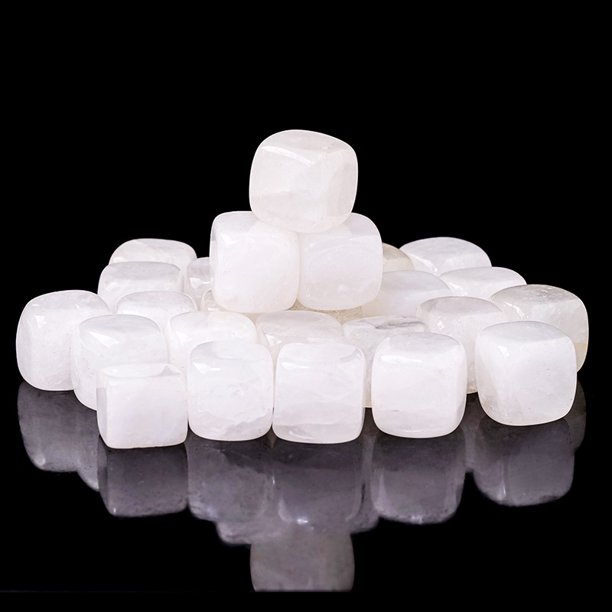 Xiao Hua Bloque de piedra cruda de cristal natural blanco de 100 g, piedra de aromaterapia, piedra de expansión, decoración de pecera, bloque de piedra natural de 1,5-2 cm