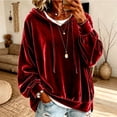 thumbnail image 4 of JUjie Lightweight Hoodies for Women Oversized Sweatshirt Comfort Drawstring Sweatshirts for Fall & Winter Top 2026 Basic Hoodie Outfits Red XXL, 4 of 5