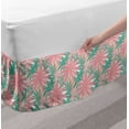 thumbnail image 2 of Exotic Bed Skirt, Continuous Abstracted Leaves in Pastel Colors Pattern, Elastic Bedskirt Dust Ruffle Wrap Around for Bedding Decor, 4 Sizes, Blush Seafoam, by Ambesonne, 2 of 2