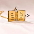 thumbnail image 5 of For Son - My Champion Book Necklace, Openable Book Necklace, Personalized Engraved Hidden Message Necklace, 5 of 7