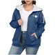 thumbnail image 2 of Suéter de manga larga con capucha y chaquetas informales para mujer, moda de talla grande, color liso, con cremallera y capucha, suéter grueso de terciopelo, hombros caídos, blusa de poliéster para mu, 2 of 4