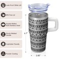 thumbnail image 3 of 20oz Boho Insulated Tumbler with Lid and Straw, Stainless Steel Travel Coffee Mug, Double Wall Vacuum, Leakproof Bohemian Pattern, 3 of 5