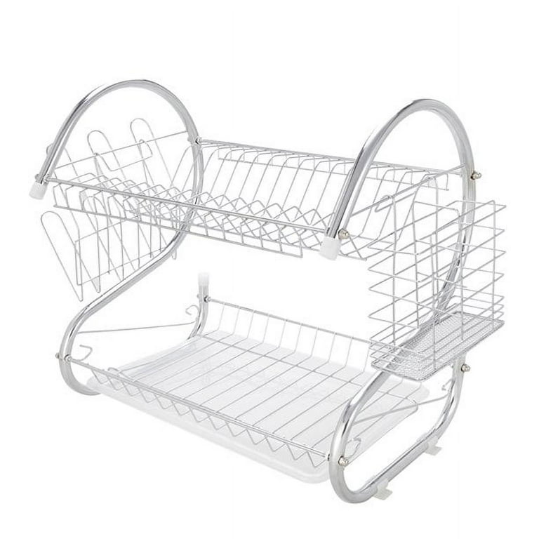 FUNNy elf Dish Drying Rack, 2-Tier Stainless Steel