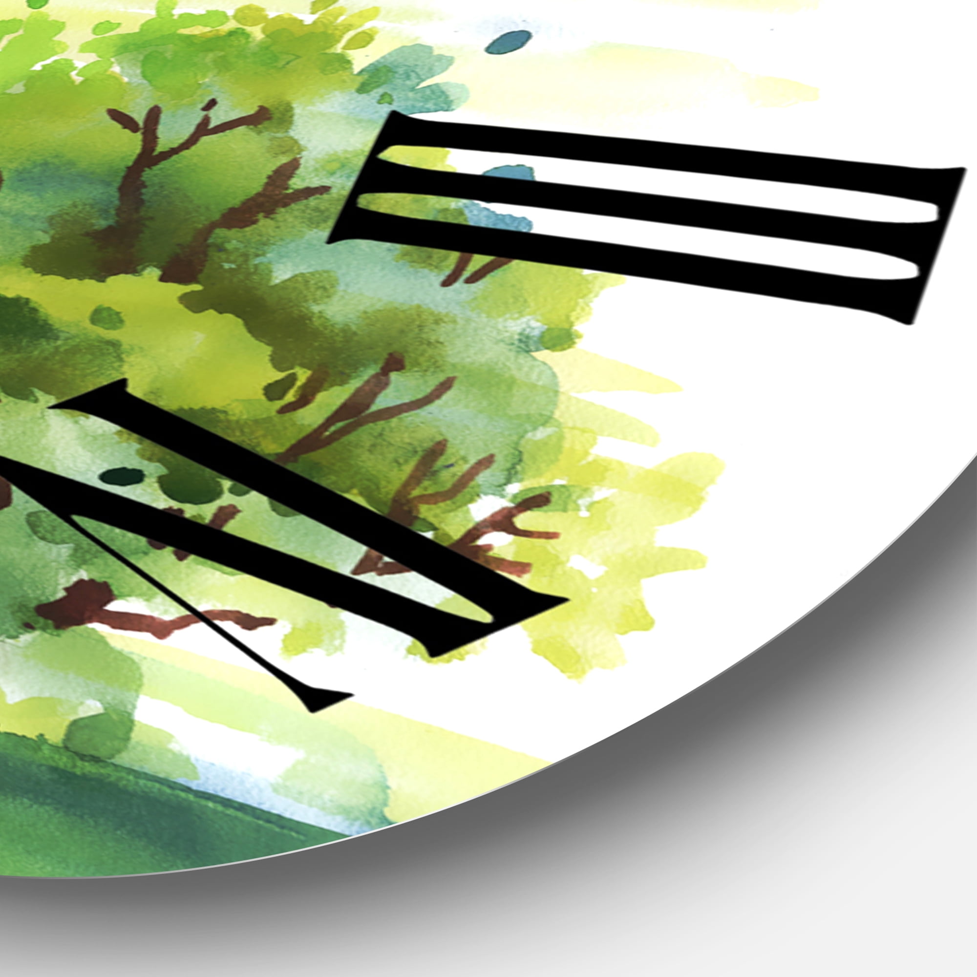 Designart 'Rural House In Blossoming Greenlands' Traditional Wall Clock