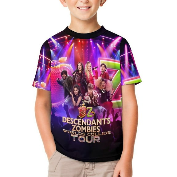 Boys Girls Zombies 4 T-Shirt 3D Graphic Crewneck Short Sleeve Printed Tee Shirt Tops for Kids Teens