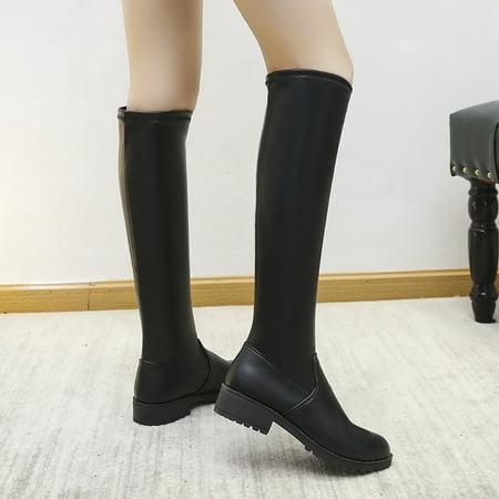 

Women‘s Long Tube Boots Over The Knee Boots Black Knight Boots