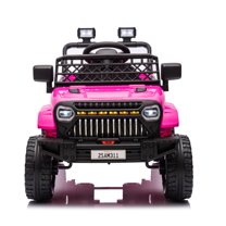 CazToi 12V Kids Ride On Car Remote Control 4 Wheel Suspension Battery Display LED Lights Music for Boys Girls