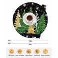 thumbnail image 6 of 15 Inch Round Placemats Set of 6, Black Christmas Tree Non Slip Heat Insulation PP Table Mats, Green Golden Xmas Tree Snowflake Winter Washable Place Mats for Kitchen Dining Party Table Decor, 6 of 7