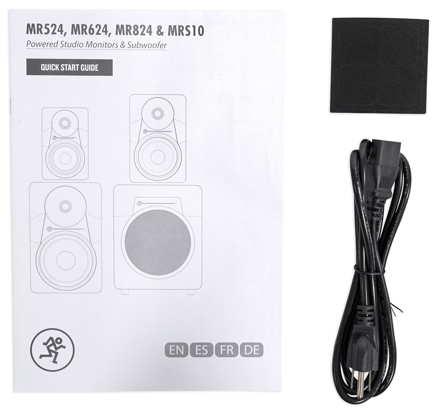 (2) Mackie MR524 5” Powered Active Studio Monitor Bi-Amped Speakers+Desk Stands