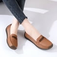 thumbnail image 5 of Women's Casual Loafers Slip On Leather Shoes Lightweight Casual Walking Shoes Female Moccasins Classic Penny Loafer Flats Boat Shoes, 5 of 8