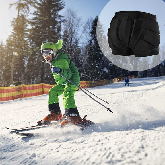 Kids Skate Padded Shorts, Ice Skating Ski Protective Gear with Breathable Hip & Tailbone Armor for Age 8-14
