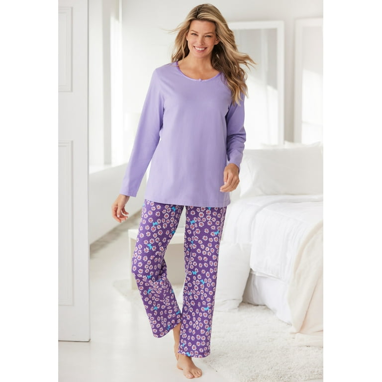 Dreams & Co. Women's Plus Size Knit Sleep Pant Pajama Bottoms 