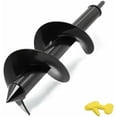 thumbnail image 1 of Spiral Garden Auger Bit 10cm x 30cm - Heavy Duty Steel Post Hole Digger, 1 of 6