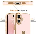 thumbnail image 3 of 3-in-1 Entronix Bundle for iPhone 16, Love Heart Cute Slim Case 2 Screen Protector, Rose, 3 of 8