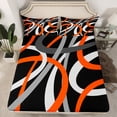 thumbnail image 2 of Manfei Retro Stripes 4-Piece Full Size Sheets for Teens Boys Girls,Black Grey Orange Bed Sheets,Geometric Lines Lightweight Sheet Sets,Lightweight Room Decor, 2 of 7