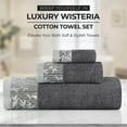 thumbnail image 4 of Superior Wisteria Floral Cotton 12 Piece Assorted Towel Set, Grey, 4 of 8