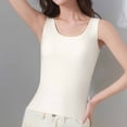 thumbnail image 4 of Roncen Women's Seamless Bulit-in-Bra Tank Tops Versatile Solid Crewneck Summer Sleeveless Going Out Casual T-Shirts, 4 of 7
