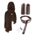 thumbnail image 4 of Disfraz medieval Yuyangstore de caballero Halloween Hebilla Brazales vintage marrón, 4 of 7