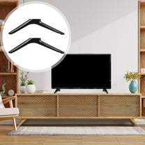 Milisten 2Pcs TV Holder Stand Black Sturdy Tabletop Base with Easy Installation for Home and Office