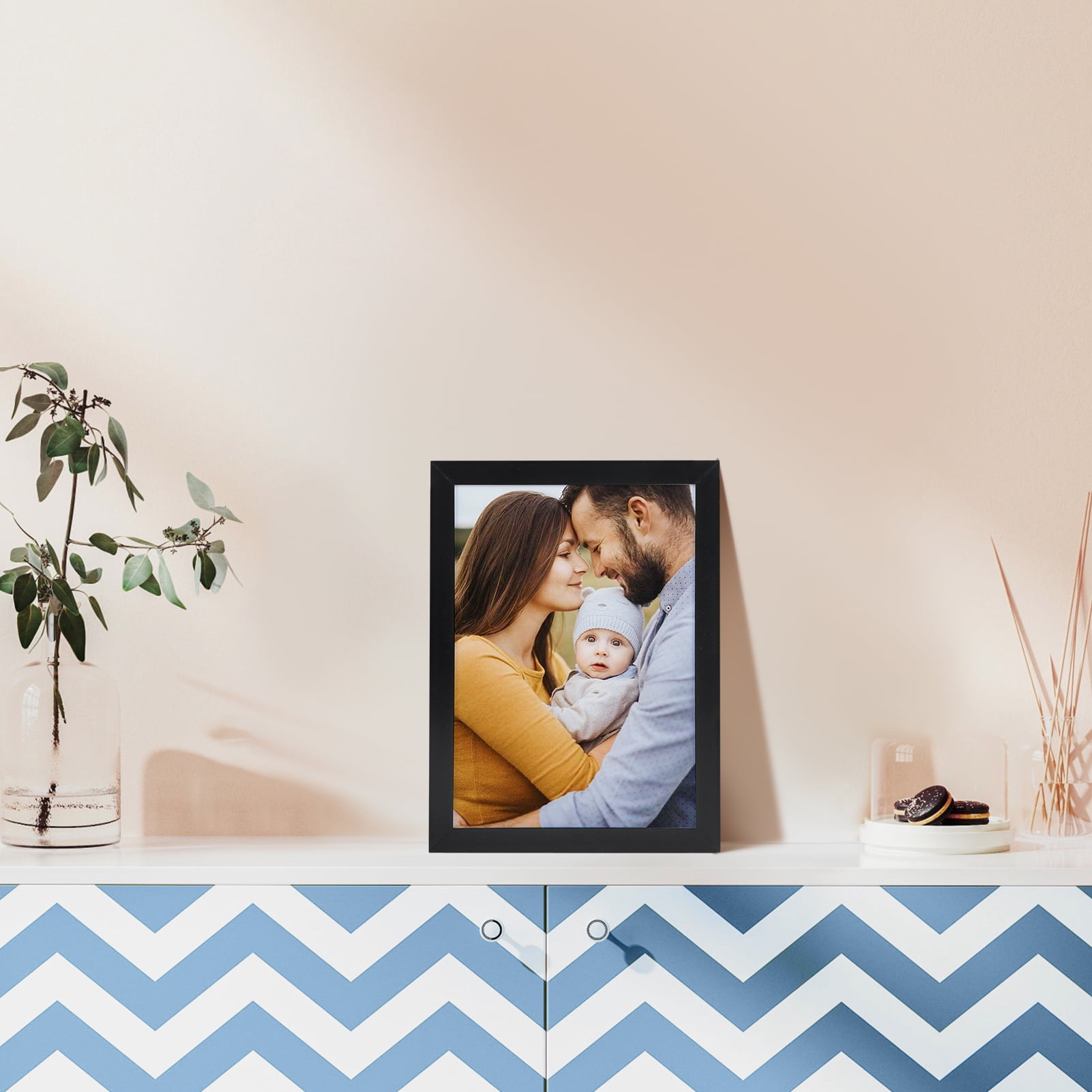 18 Pack 5x7 Picture Frame, Multi Black 5 by 7 photo Frames Set for Wall Mounting and Tabletop, Gift for Father 's Day