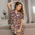 thumbnail image 3 of Naloa Love Heart Print Women Nightgowns,Womens Loungewear,Short Sleeve Sleepwear,Comfy Ladies Nightdress, 3 of 6