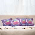 thumbnail image 3 of Ambesonne Indie Throw Pillow Cover 4 Pack, Human Galaxy, 20", Lavender Pink Blue, 3 of 6