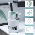 thumbnail image 2 of Household Plastic Circular Toothbrush Holder (White), Ventilated and Mildew Resistant Toothbrush Holder, Sturdy Small Toothbrush Holder, Convenient for Bathroom Storage, 2 of 5