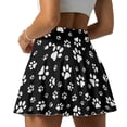thumbnail image 2 of Xoenoiee Dog Paw Print High Waisted Pleated Tennis Skirt with Pockets Athletic Golf Skorts for Women Casual Workout Built-in Shorts, Size XL, 2 of 7