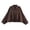 Coffee, variant on Women Relaxed Lapel Epaulet Drawstring Hem Cropped Suede Jacket Batwing Long Sleeve Solid Color Casual Daily Outer Coat 1PC XS
