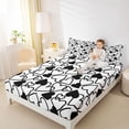thumbnail image 3 of Erosebridal Kawaii Loves Pattern Full Size Sheets,White Black Heart Print Bed Sheets For Kids 4pcs, 3 of 6
