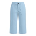thumbnail image 4 of ZQUUVOU Women's Capri Pants Elastic Waist Straight Leg Casual Stretchy Dress Business Lounge Cropped Work Pants with Pockets Light Blue, 4 of 7