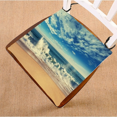 

PHFZK Ocean Wave Chair Pad Serenity Beach Seat Cushion Chair Cushion Floor Cushion Two Sides Size 16x16 inches