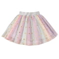 thumbnail image 6 of Avrnliq Girls White Rainbow Gold Heart Sequin Tutu Skirt, Fluffy Twirl-Ready A-Line Tulle Skirt for Kids Girls 2-8Y, Machine Washable Party Dance Skirt,Size 7 T, 6 of 9