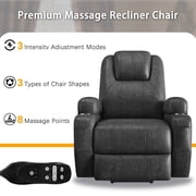 Furmax Electric Power Lift Leathaire Recliner Chair with Massage for Bedroom, Black