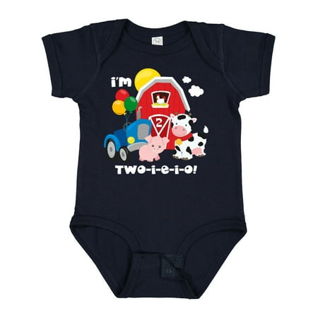 

Inktastic TWO-I-E-I-O 2nd Birthday Gift Baby Boy or Baby Girl Bodysuit