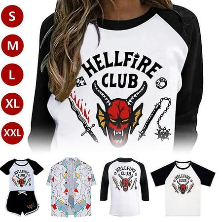 Stranger Things Hellfire Club Kids Adult T-shirts Summer Tops Holiday 