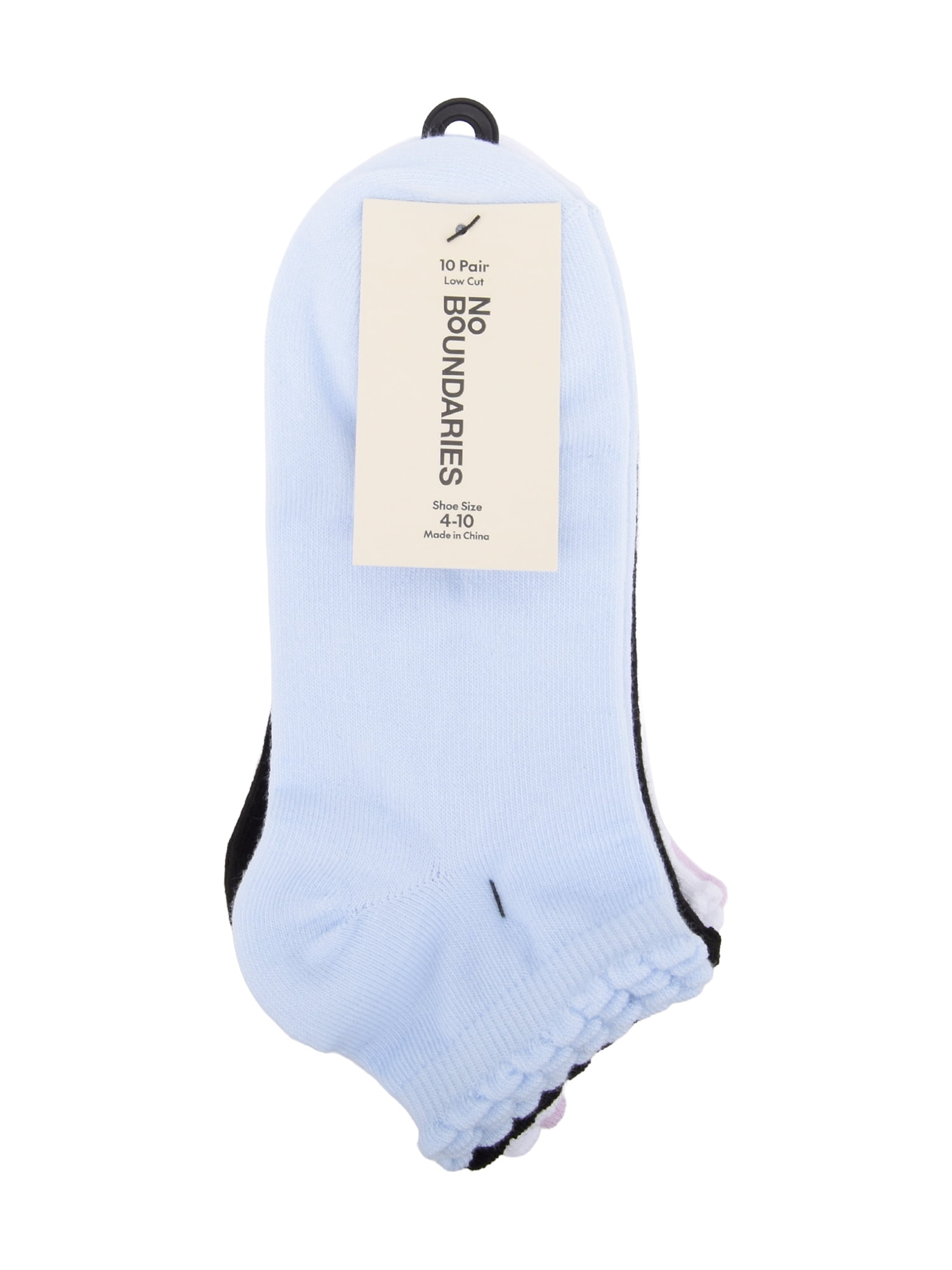 No Boundaries Women’s Low Cut Socks, 10 Pack, Shoe Sizes 4-10