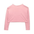 thumbnail image 5 of Ltctricy Girls' Long Sleeve Crop Tops Crew Neck Solid Color Athletic Casual Basic T Shirts Children Soft Tees, 5 of 7