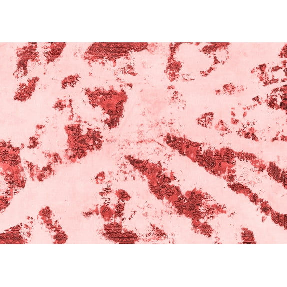 Ahgly Company Machine Washable Indoor Rectangle Abstract Red Modern Area Rugs, 2' x 3'