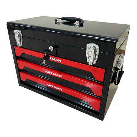 

Meterk 3 DRAWERS TOOL BOX WITH TOOL SET(BLACK COLOR)