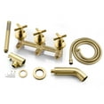 thumbnail image 4 of Brushed Gold Waterfall Wall Mount Tub Faucet with Hand Shower and Rough in Valve, 4 of 10
