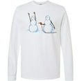 thumbnail image 3 of Inktastic Snowman Stickup with Hairdryer Long Sleeve T-Shirt, 3 of 5
