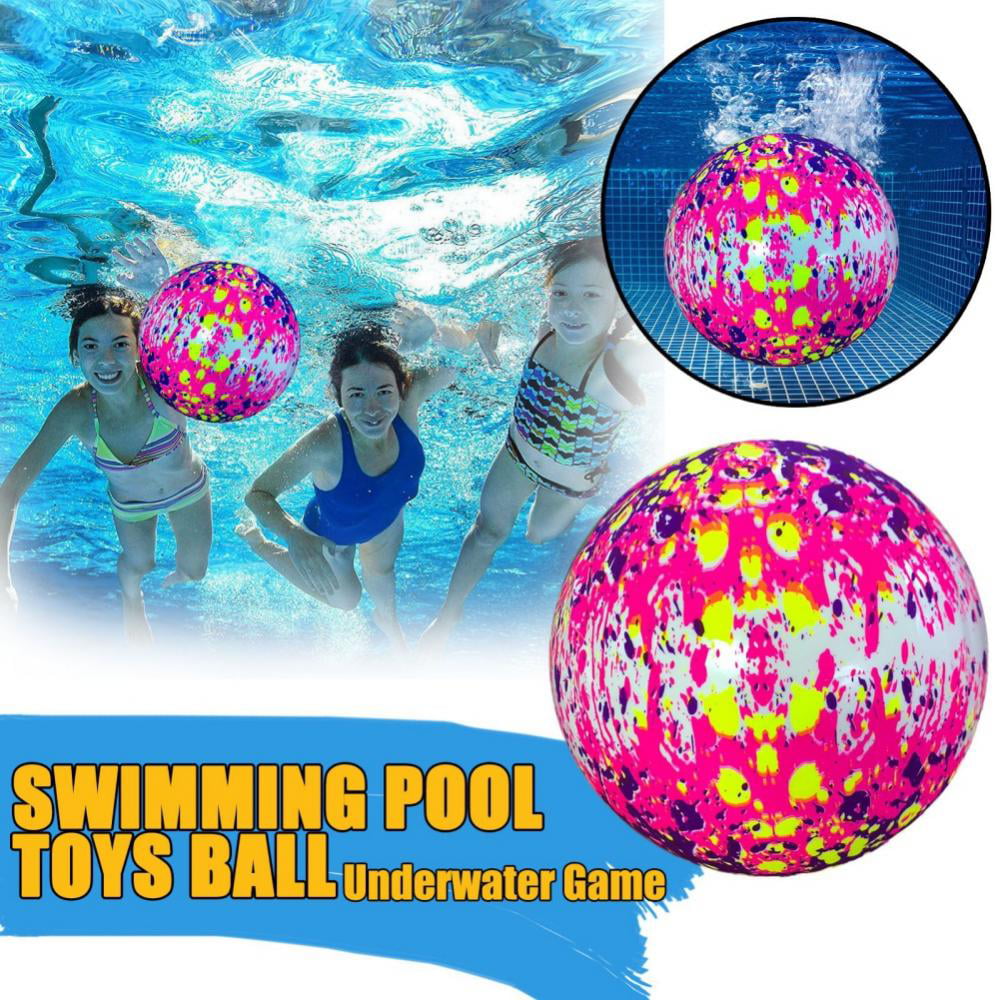 Dribbling Basketball and Soccer Style Pool Games for Kids Teens Adults 9 Inch Inflatable Pool Balls Toys with Hose Adapter for Underwater Games Diving 2 Pieces Swimming Pool Ball Passing 