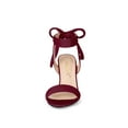 thumbnail image 6 of BLISSFUL STEP Women's Sandals Ankle Tie Back Open Toe Block Heels Burgundy 11, 6 of 7