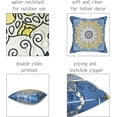 thumbnail image 5 of Lencenser 18" x 18" Mandala Blue Floral Polyester Decorative Pillow Cover, Waterproof (2 count), 5 of 5