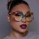 thumbnail image 2 of 2023 Ins Rainbow Sunglasses Frame Fashion Retro Round Anti Blue Light Women Glasses Oversized Colourful Frame Clear Eyeglasses, 2 of 3