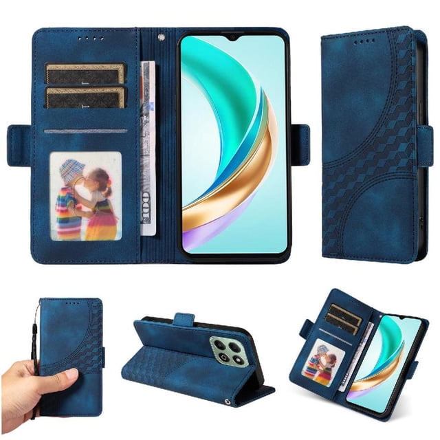 Funda GANGXUN para Honor X6C 4G con diseño acolchado elegante, cuero PU, protección total y ajuste preciso