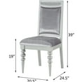 thumbnail image 6 of JERFIT Glam Silver and Grey Upholstered Side Chairs Set of 2, Plush Fabric Accent Chairs with Rhinestone Decor and Wooden Legs for Dining or Living Room, 6 of 6