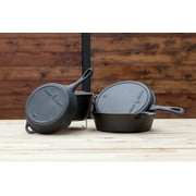 Camp Chef Six Piece Cast Iron Set, CBOX6 Pots, Skillet, Lids, and Trivet